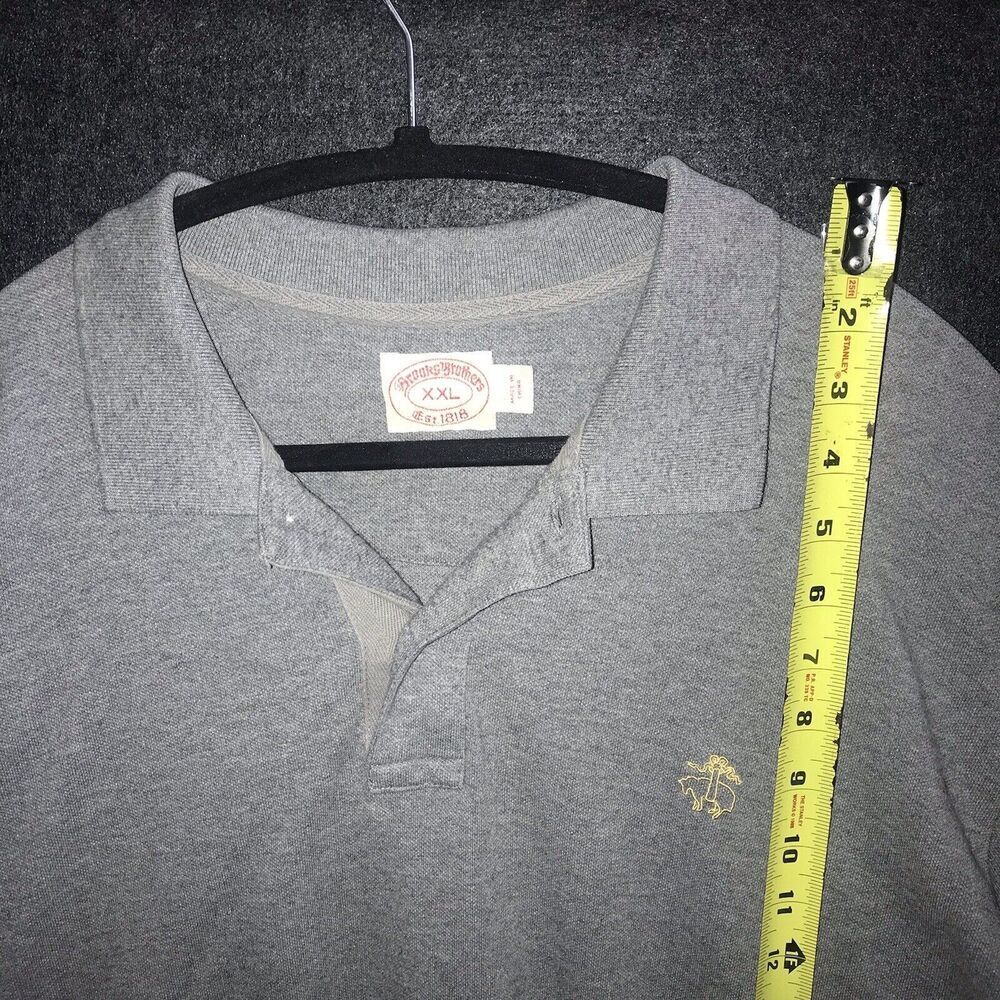 Brooks Brothers 1818 Men's Performance Polo Shirt 2XL Gray Short Sleeve - Picture 9 of 10